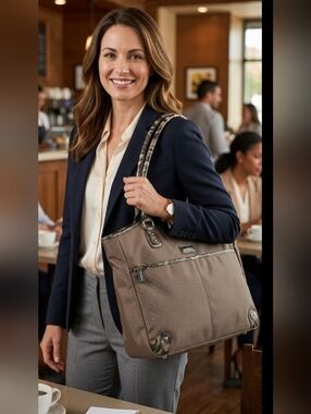 Ellen Tracy Laptop Tote Utility Bag Heavy Duty